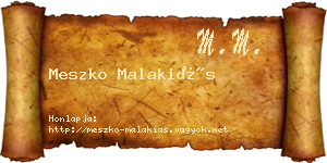Meszko Malakiás névjegykártya
